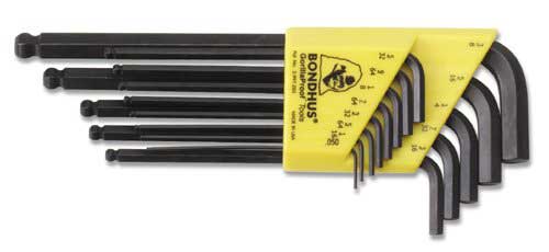 Set 13 Balldriver L-Wrenches .050 - 3/8