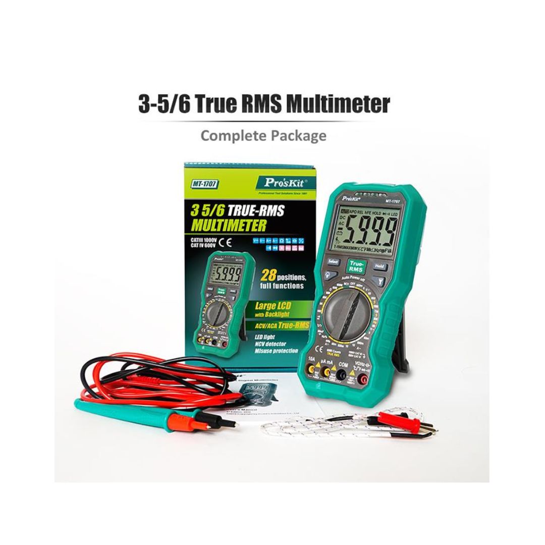 Proskit MT-1707, 3-5/6 True RMS Multimeter - Image 2