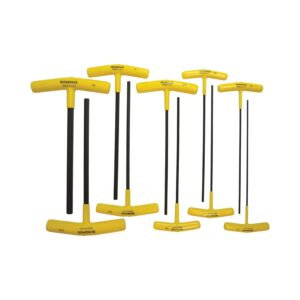 Bondhus 15338, Set 10 Hex T-Handles 9" Length 3/32-3/8"