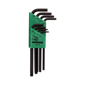 Bondhus 31834, Set 8 Torx L-wrenches - Long Arm (T9-T40)