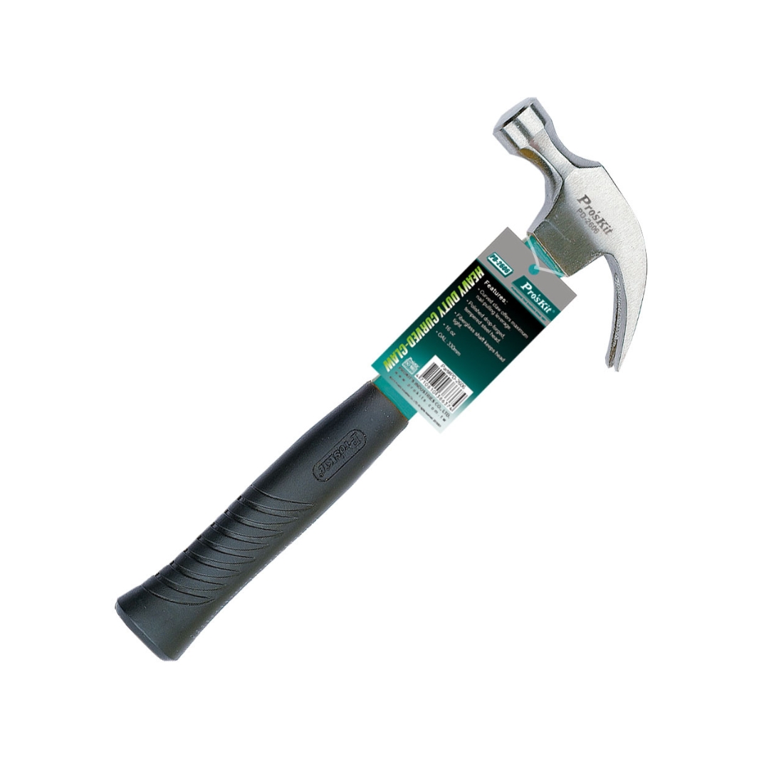Proskit PD-2606, Heavy Duty Curved-Claw Hammer W/Fiberglass Handle - Image 2