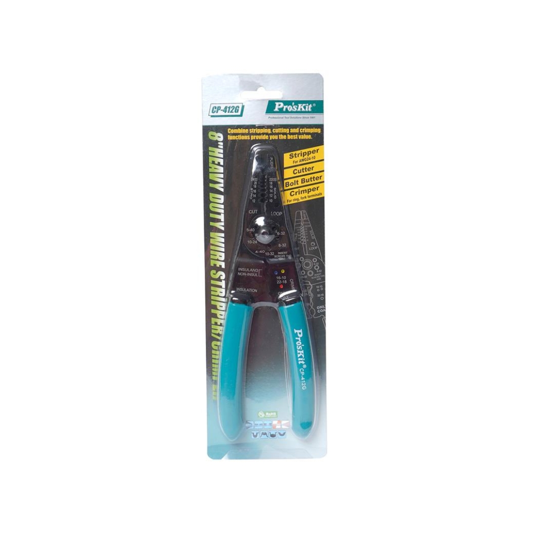 Proskit CP-412G, Heavy Duty Wire Strippers/Crimpers(8") - Image 2