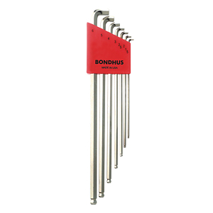 Bondhus 16792, Set 7 BriteGuard Plated Stubby Ball End L-wrenches 1.5-6mm XL