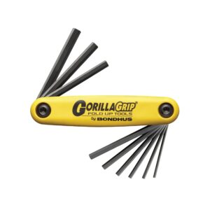 Bondhus 12589, Set 9 Hex GorillaGrip Fold-up Tools 5/64-1/4"