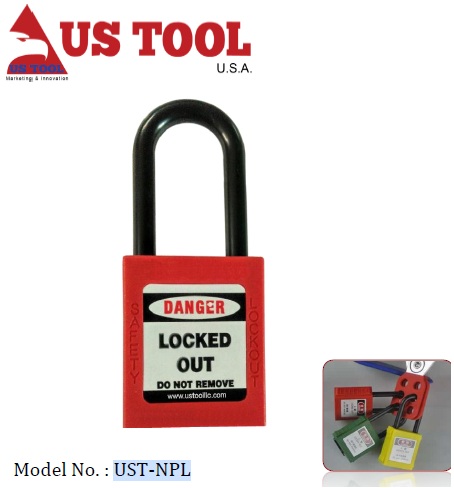 US TOOL UST-NPL Safety Padlock - Nylon Shackle