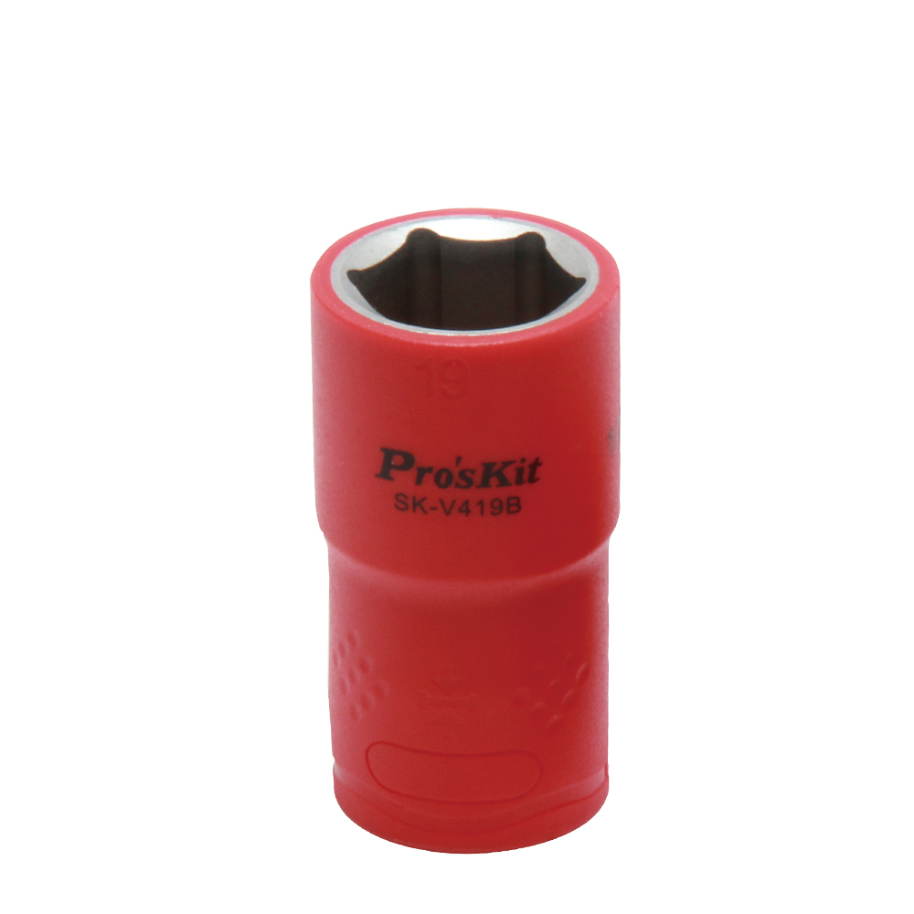 Proskit SK-419B, VDE 1000V Insulated 1/2" Drive Socket 19mm