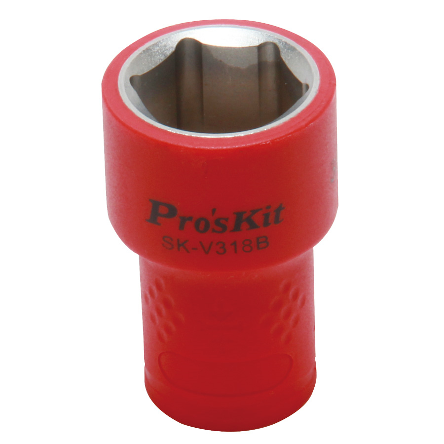 Proskit SK-V318B, VDE 1000V Insulated 3/8" Drive Socket 18mm