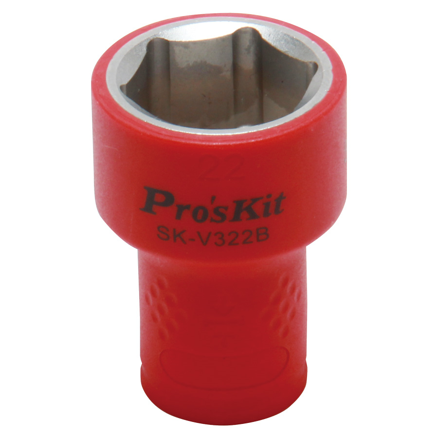Proskit SK-V322B, VDE 1000V Insulated 3/8" Drive Socket 22mm