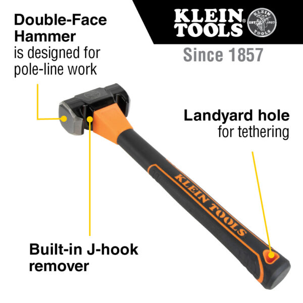 Klein Tools 80936 Lineman's Double-Face Hammer - Image 6