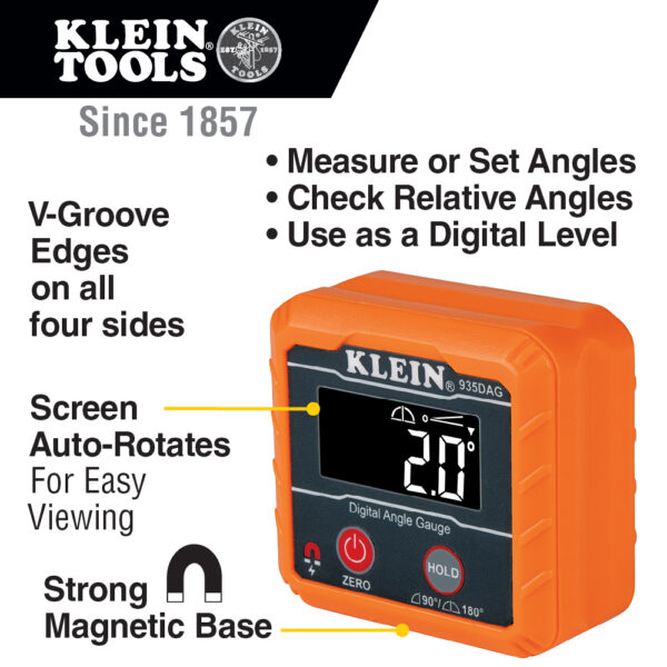 Klein Tools 935DAG Digital Electronic Level and Angle Gauge - Image 4