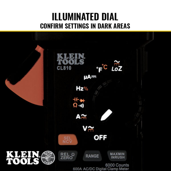 Klein Tool CL810 Auto-Ranging Digital Pro Clamp Meter with Worklight - Image 3