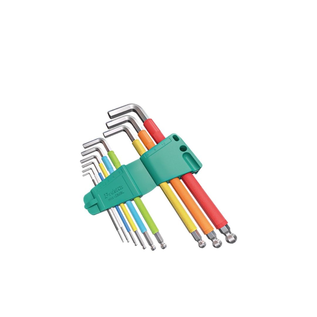 Proskit HW-230BL 9PCS Color Code Extra Long Arm Ball Point Hex Key Set