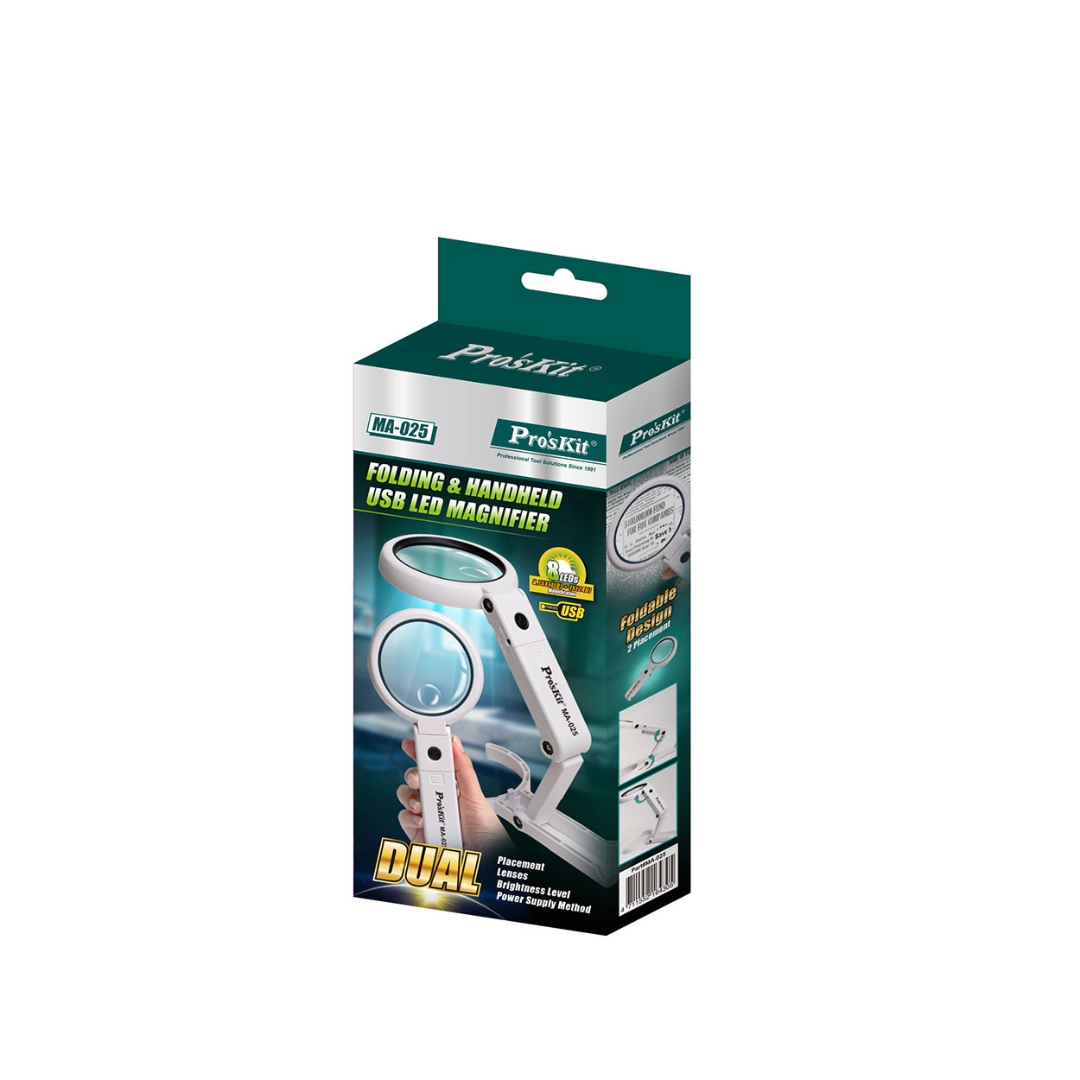 Proskit MA-025 Folding & Handheld USB LED Magnifier - Image 4